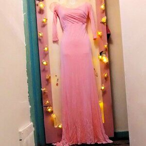 Baby Pink (S) Maxi Gown with Train